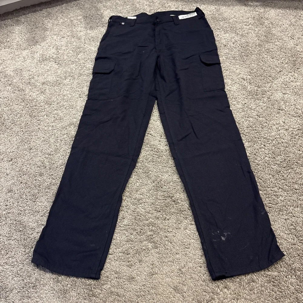 Carhartt FR 34x34 FLAME RESISTANT Navy Blue Cargo Work Pants 344-20 Rare FR